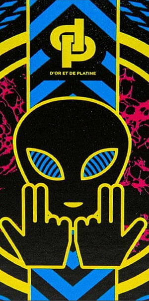 Jul DP D'Or et de Platine Album Art Alien Face Graphic Design HD phone wallpaper