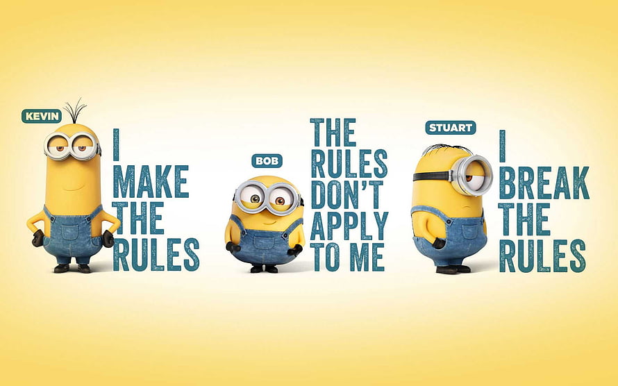 Despicable Me Minions Kevin Bob and Stuart Character Lineup on Yellow Background HD wallpaper