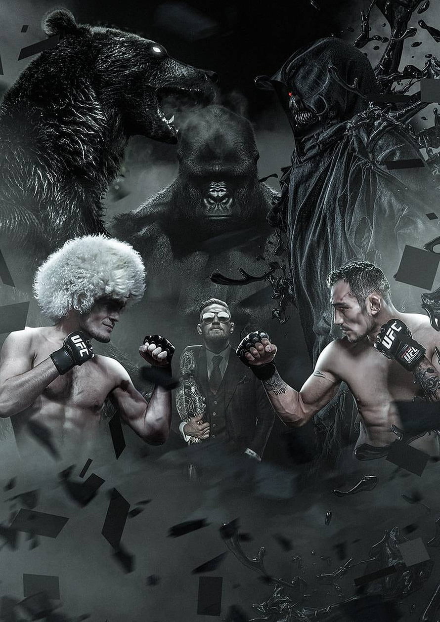 UFC Khabib vs Tony Ferguson Fight Poster with Monster Backdrop HD phone wallpaper