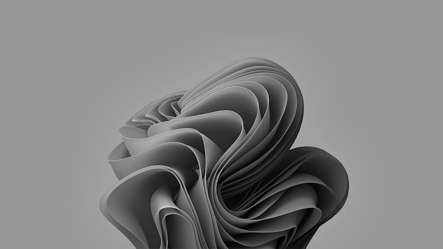 Monochrome Abstract 3D Sculpture with Flowing Organic Curves and Soft Gray Tones HD wallpaper