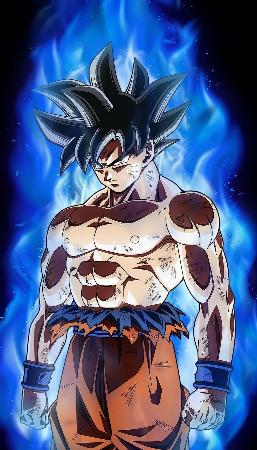 Goku Super Saiyan Blue Aura Dragon Ball Anime Character Portrait HD phone wallpaper