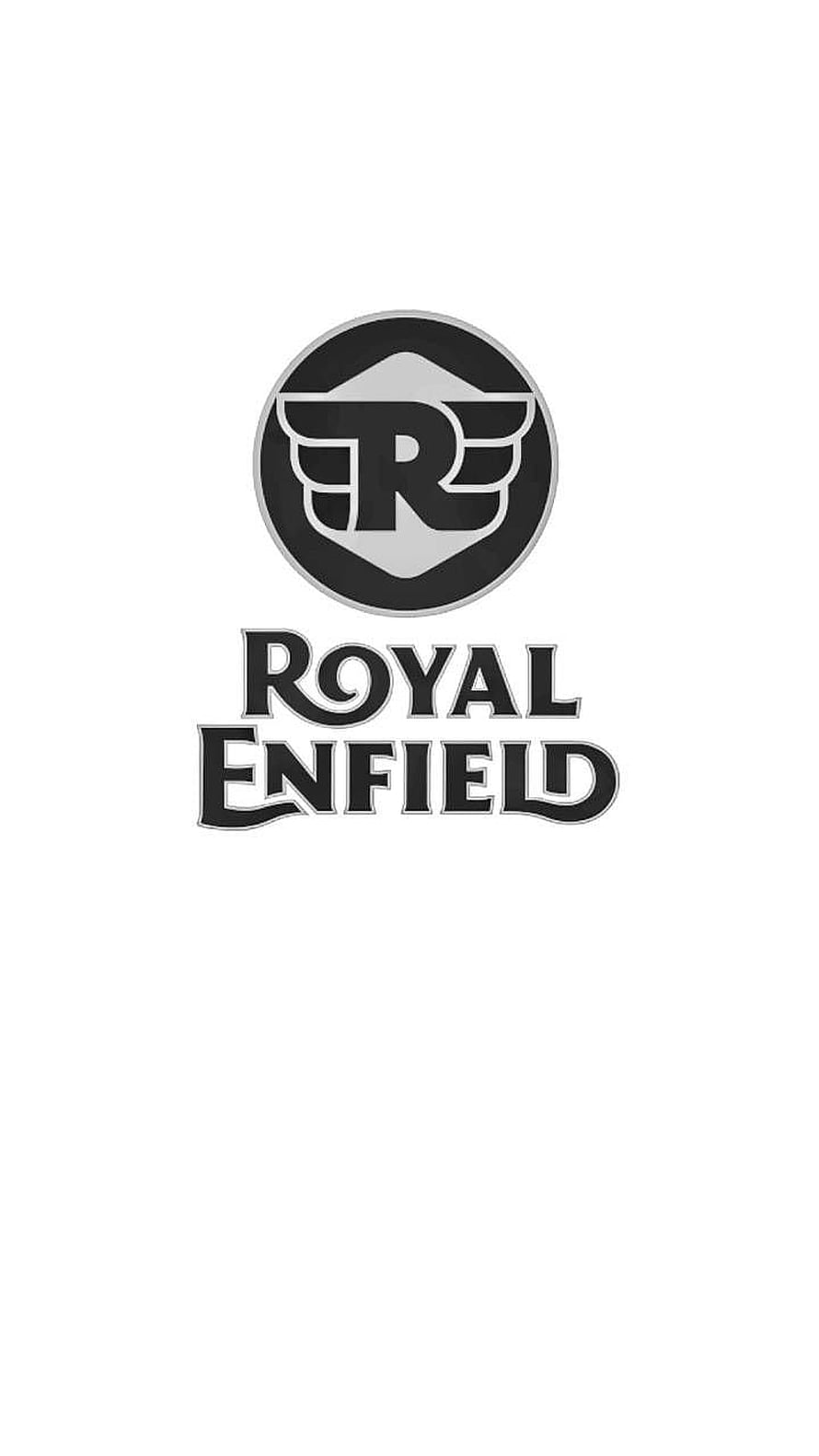 Royal Enfield Winged R Emblem and Brand Name on Clean White Background HD phone wallpaper
