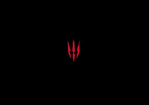The Witcher 3 Wild Hunt Minimalist Red Wolf Emblem on Black Background HD wallpaper