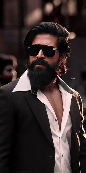Yash as Rocky in KGF Chapter 2 Wearing Sunglasses and Black Suit HD phone wallpaper