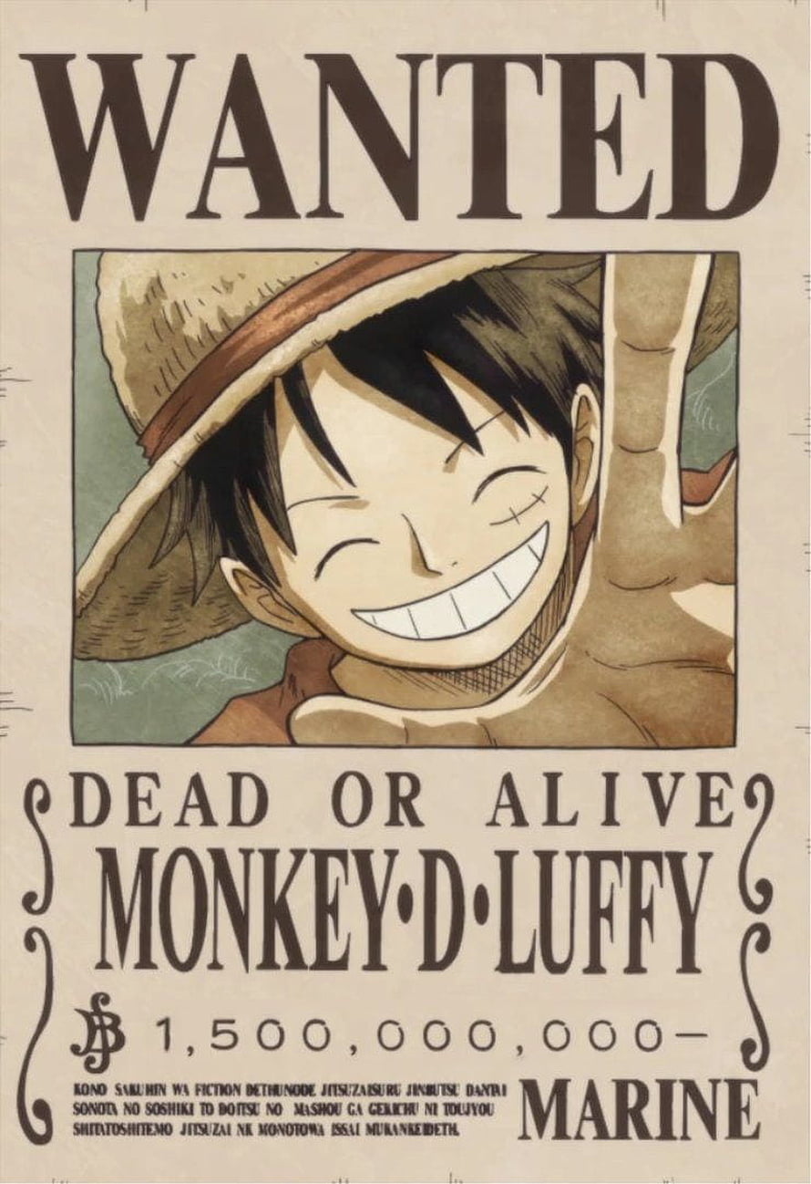 Monkey D. Luffy Wanted Poster from One Piece with 1.5 Billion Berry Bounty HD phone wallpaper