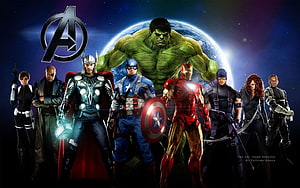 The Avengers Team Assembled in Epic Cinematic Poster Art HD wallpaper