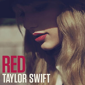 Taylor Swift Red Album Cover Artwork with Close-Up Portrait and Bold Typography HD phone wallpaper