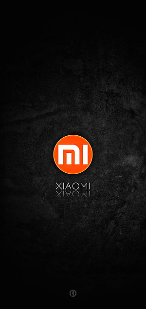 Xiaomi Mi Logo on Dark Textured Background with Reflection HD phone wallpaper