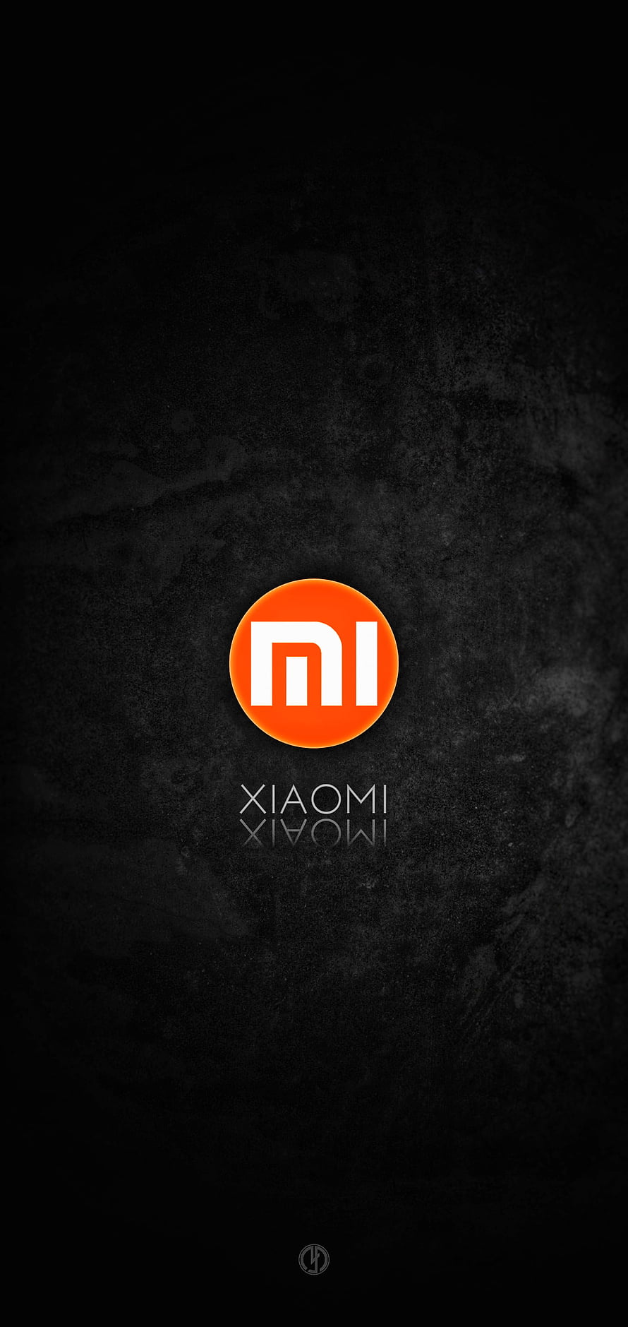 Xiaomi Mi Logo on Dark Textured Background with Reflection HD phone wallpaper