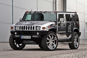CFC Hummer H2 with Chrome Wheels and Matte Black Wrap HD wallpaper