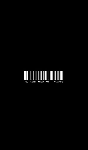 Minimalist Black Background with White Barcode and Cryptic Text Design HD phone wallpaper