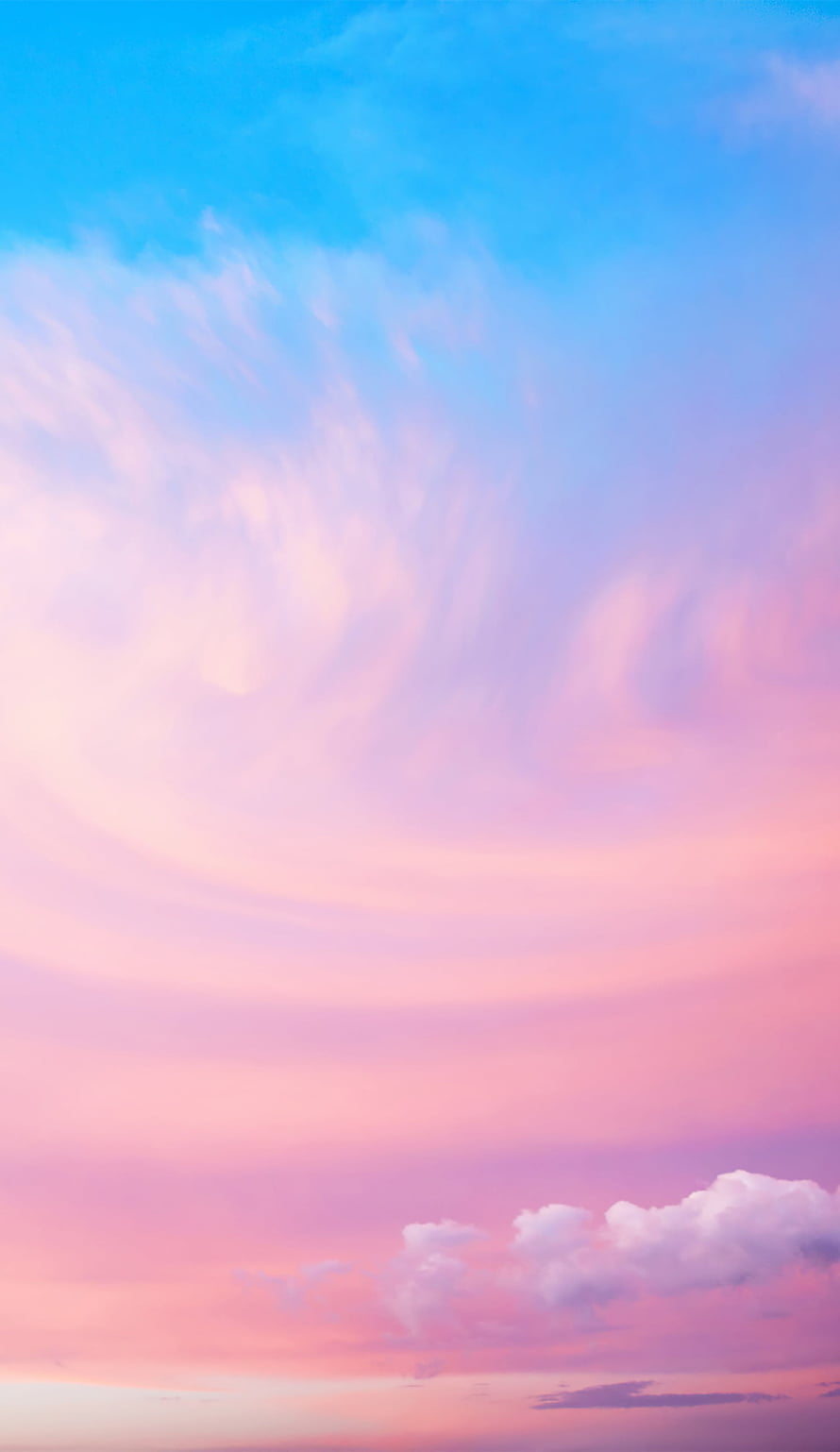 Pastel Pink and Blue Sky with Soft Wispy Clouds at Sunset HD phone wallpaper