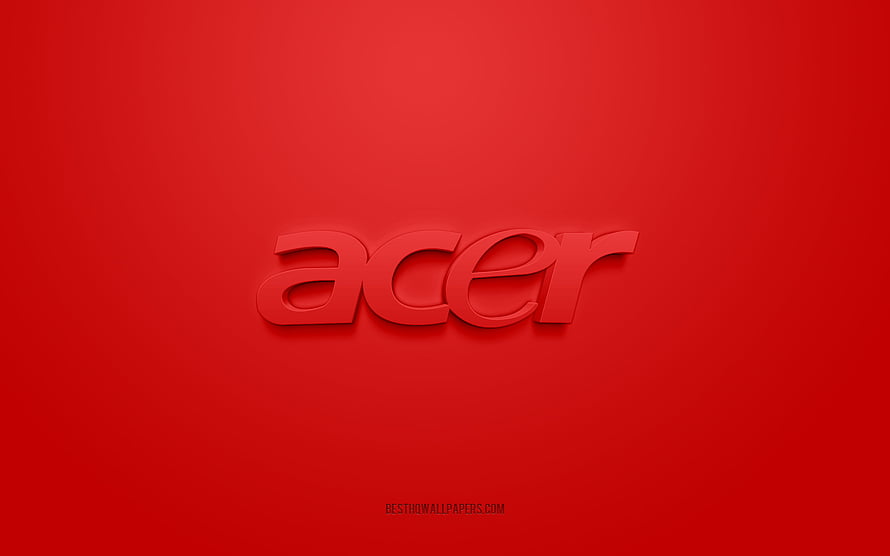 Acer 3D Logo on Vibrant Red Background Minimalist Branding Design HD wallpaper