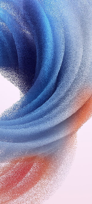 Abstract Flowing Blue and Orange Particle Wave on White Background HD phone wallpaper