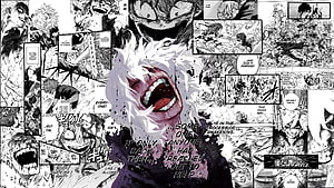 Tomura Shigaraki Scream Manga Panel Collage My Hero Academia HD wallpaper