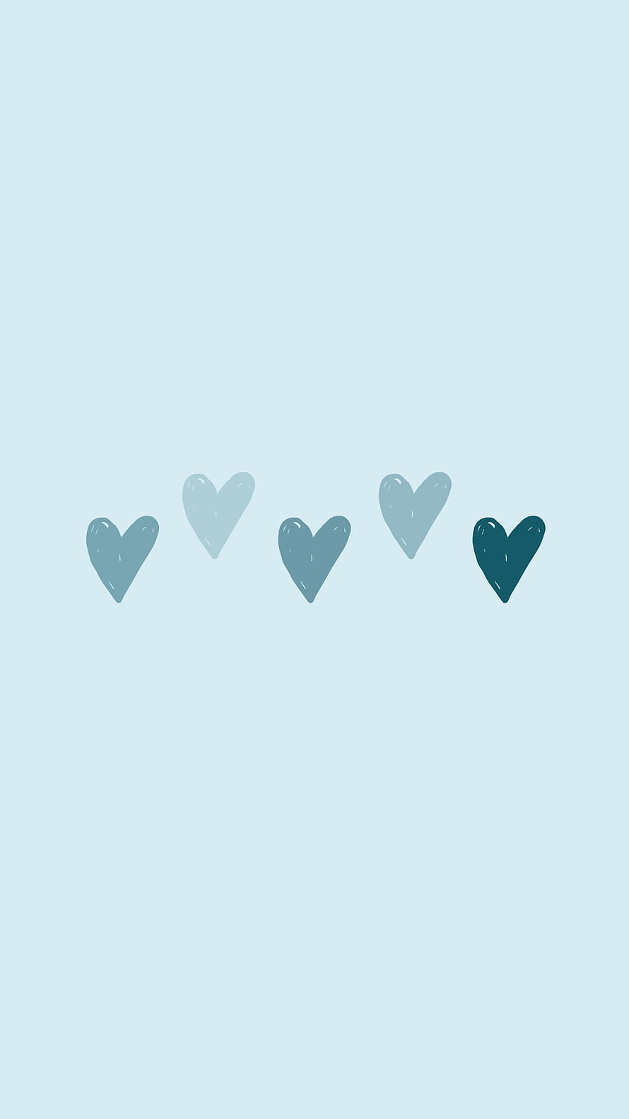 Cute Pastel Blue Aesthetic Hearts on Soft Light Blue Background HD phone wallpaper