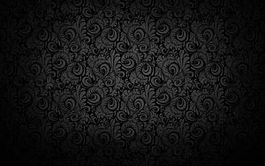 Dark Black Paisley Floral Pattern with Ornate Swirls and Vintage Motifs HD wallpaper