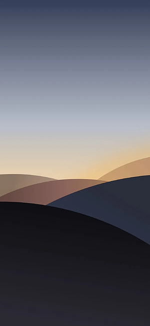 Minimalist Layered Hills at Dusk with Warm Gradient Sky and Dark Silhouettes HD phone wallpaper