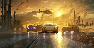 Need For Speed High Octane Chase Scene With Police Pursuit And Helicopter HD wallpaper