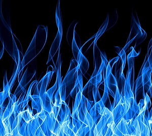 Vibrant Blue Flame Abstract Artwork on Black Background HD wallpaper
