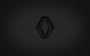 Renault Diamond Logo on Dark Carbon Fiber Texture Background HD wallpaper
