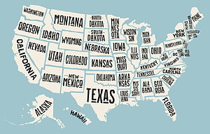 Labeled United States Map with All State Names in Minimalist Style HD wallpaper