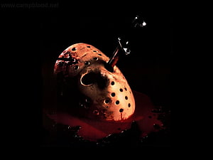 Jason Voorhees Hockey Mask with Knife in Friday the 13th Horror Movie HD wallpaper