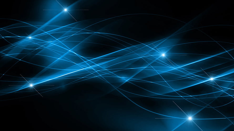 Abstract Blue Light Streaks and Glowing Nodes on a Dark Background HD wallpaper
