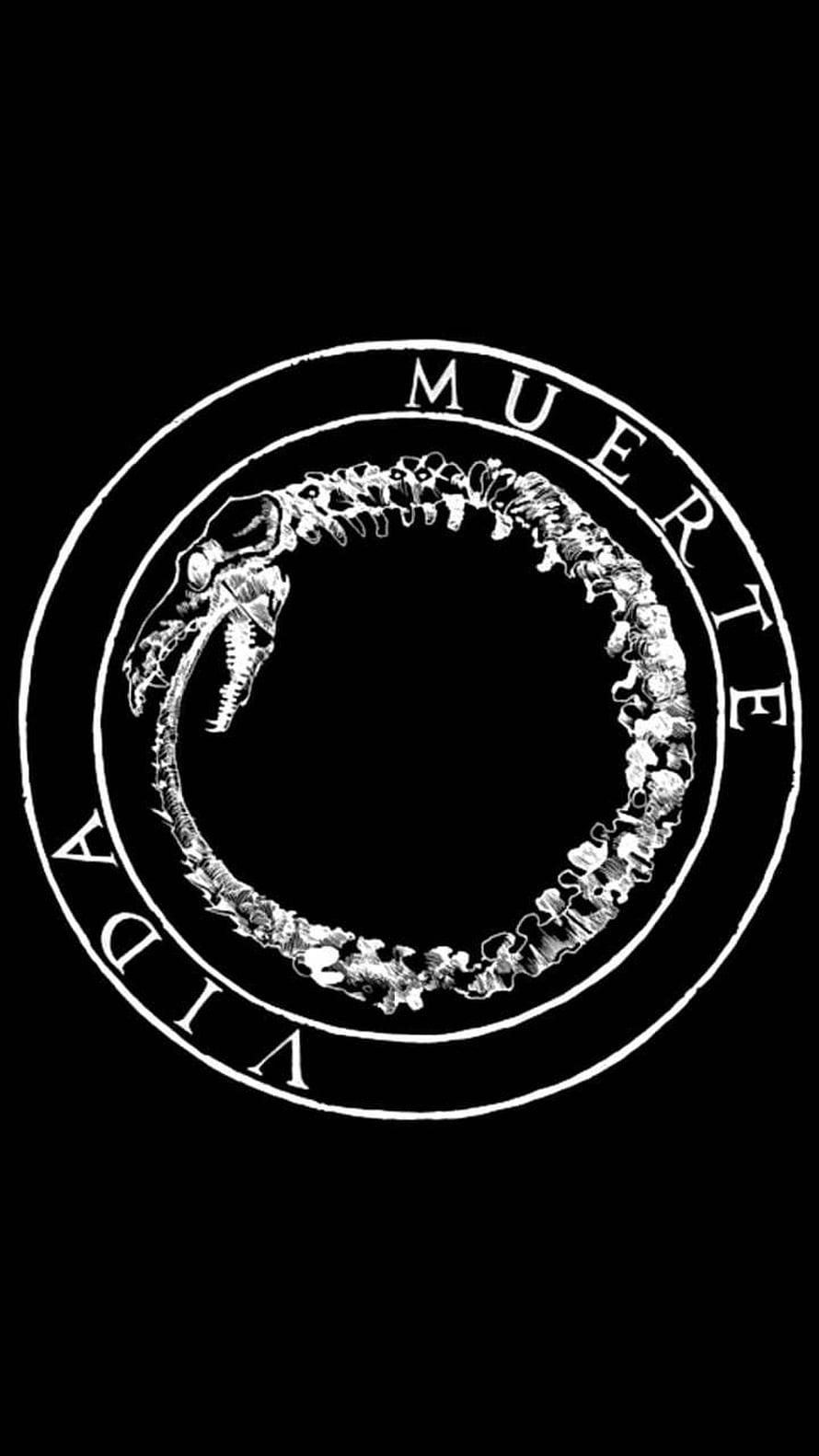 Canserbero Vida Muerte Album Artwork with Ouroboros Snake Skeleton Design HD phone wallpaper