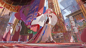 Genshin Impact Anime Character in Traditional Japanese Festival Attire HD wallpaper