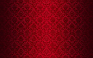 Deep Red Victorian Damask Pattern with Vintage Floral Motifs and Dark Vignette HD wallpaper