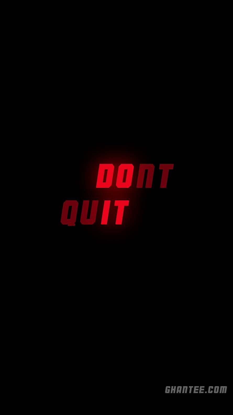 Glowing Red Dont Quit Motivational Text on Black Background HD phone wallpaper