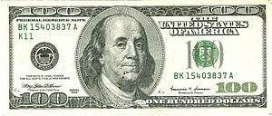 United States One Hundred Dollar Bill Featuring Benjamin Franklin Portrait HD wallpaper
