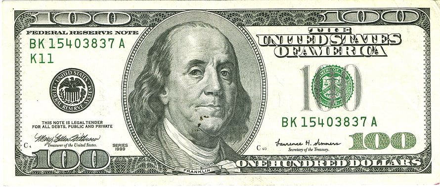 United States One Hundred Dollar Bill Featuring Benjamin Franklin Portrait HD wallpaper