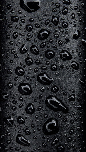 Macro Photography of Rain Droplets on a Dark Textured Surface HD phone wallpaper