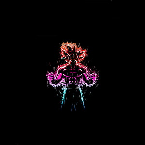 Goku Ultra Instinct Neon Glow Dragon Ball Z Anime Character Artwork HD phone wallpaper