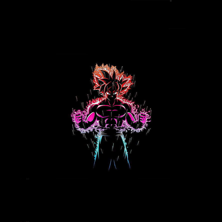 Goku Ultra Instinct Neon Glow Dragon Ball Z Anime Character Artwork HD phone wallpaper