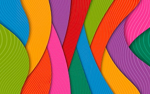 Vibrant Material Design Abstract Waves with Colorful Geometric Patterns and Flowing Lines HD wallpaper