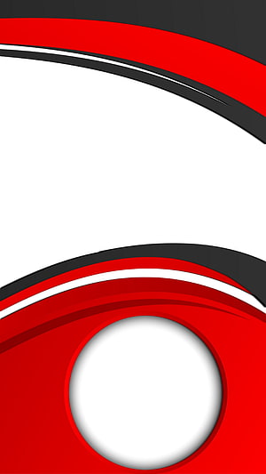 Abstract Geometric Red Black and White Curved Design with Circular Element HD phone wallpaper