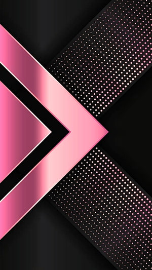 Modern Abstract Geometric Wallpaper With Pink Arrow Shapes And Dot Pattern On Black Background HD phone wallpaper