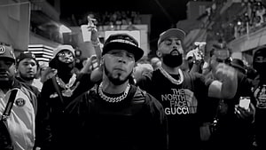 Anuel AA and Eladio Carrión in Black and White Street Scene HD wallpaper