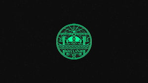 The Weeknd Kiss Land Album Cover Artwork with Neon Green Geometric Emblem on Black Background HD wallpaper