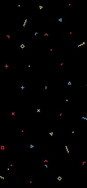 Minimalist Geometric Shapes on Black Background with Neon Accents HD phone wallpaper