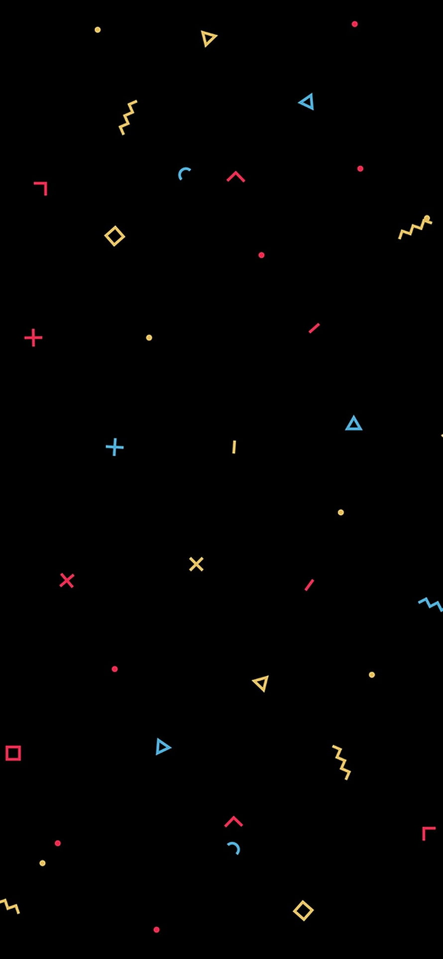 Minimalist Geometric Shapes on Black Background with Neon Accents HD phone wallpaper