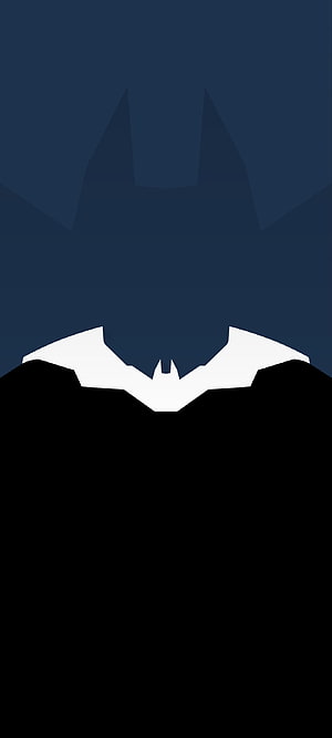 Minimalist Batman Silhouette with White Cape Emblem on Dark Blue Background, The Batman (Dark) [] in 2020. Batman dark, Background , Batman, Black 1080 X 2400 HD phone wallpaper