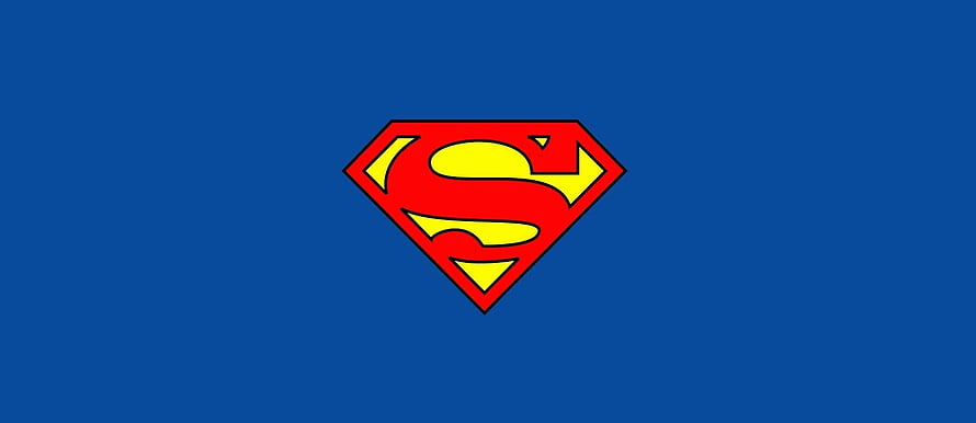 Classic Superman S Shield Emblem on Solid Blue Background HD wallpaper
