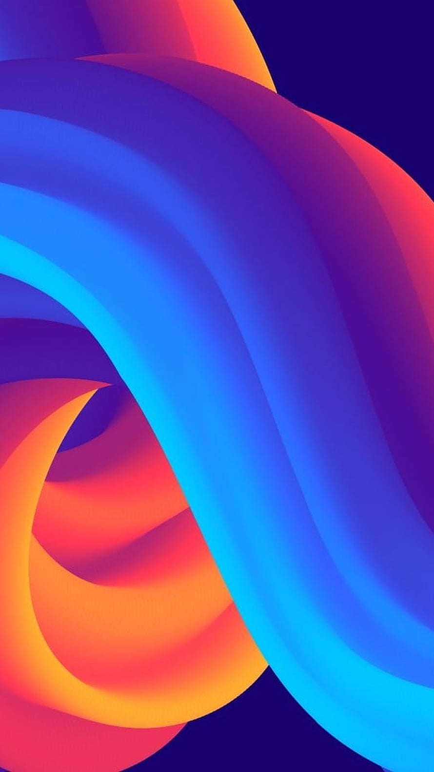 Vibrant Abstract Flowing Ribbons in Blue and Orange Gradient HD phone wallpaper