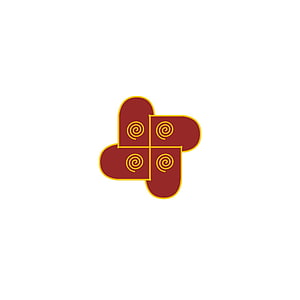 Vasudha Reiki Symbol in Deep Red and Gold on White Background HD phone wallpaper