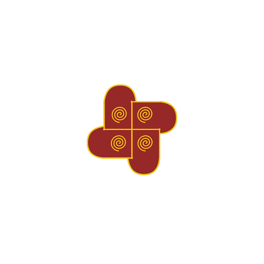 Vasudha Reiki Symbol in Deep Red and Gold on White Background HD phone wallpaper