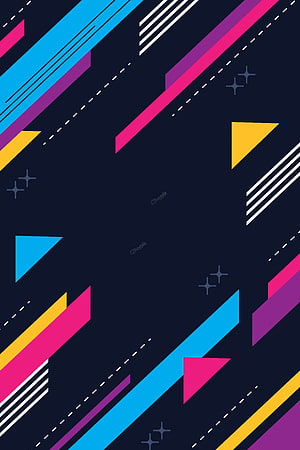 Vibrant geometric abstract pattern with diagonal neon stripes and triangles on dark navy background HD phone wallpaper